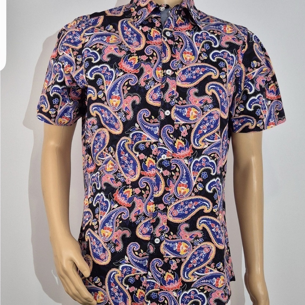 Daniel Cremieux Black and Pink Casual Button Down Shirt